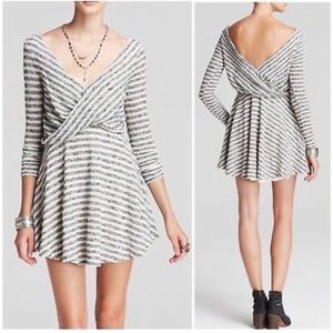 NWOT Free People Drape Front Dress Striped